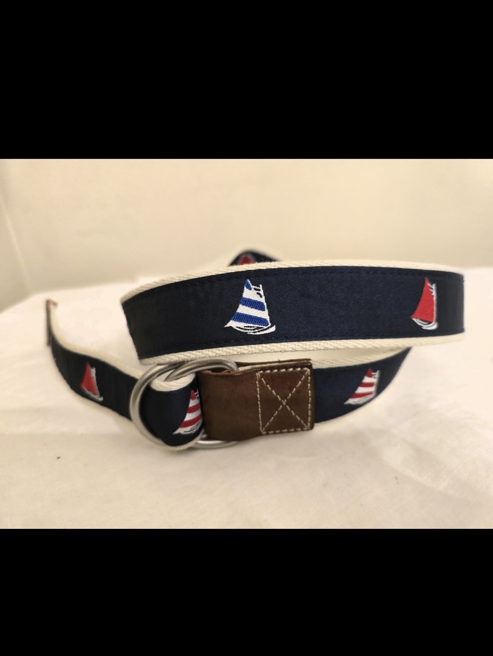 Daniel Cremieux Sailboat Belt with D-Ring Closure Size Medium- 36-38"